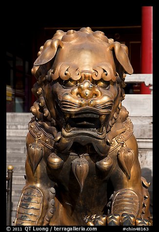 Gilded lion, Forbidden City. Beijing, China (color)