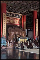 Throne inside Palace of Heavenly Purity, Forbidden City. Beijing, China ( color)