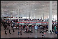 Interior of Norman Foster designed terminal 3, International Airport. Beijing, China ( color)