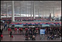 Some of the 300 check in counters, International Airport. Beijing, China (color)