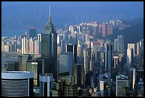 Modern skyscrapers seen from Victoria Peak, Hong-Kong island. Hong-Kong, China