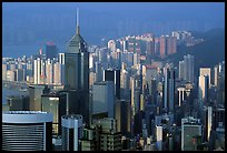 Modern skyscrapers seen from Victoria Peak, Hong-Kong island. Hong-Kong, China (color)