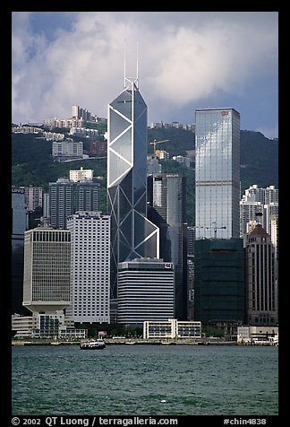 Landmark Bank of China building, whose triangular shapes were designed by Pei. Hong-Kong, China