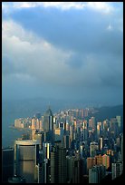 Hong-Kong citiscape from Victoria Peak, sunset. Hong-Kong, China