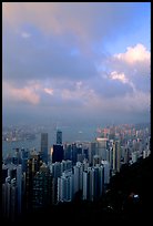 Hong-Kong Island from Victoria Peak, sunset. Hong-Kong, China ( color)