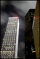 Cheung Kong Center (290m) building at night. Hong-Kong, China ( color)