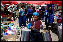 Bai woman at the Monday market. Shaping, Yunnan, China