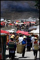 Periphery of  Monday market frequented by hill tribespeople. Shaping, Yunnan, China (color)