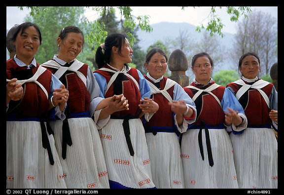 Naxi women. Baisha, Yunnan, China (color)