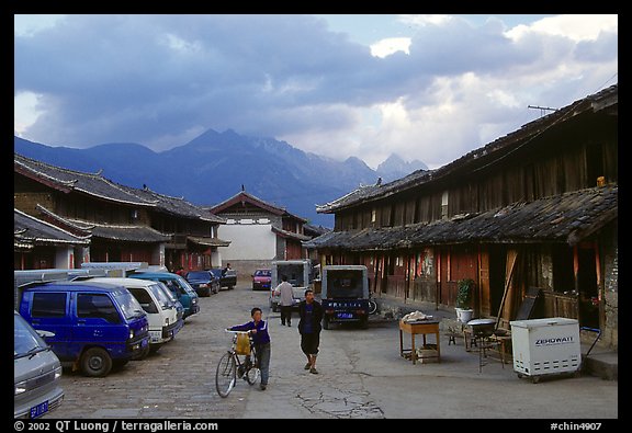 Main village plaza. Baisha, Yunnan, China (color)