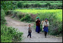 Women returning from the fields. Baisha, Yunnan, China (color)