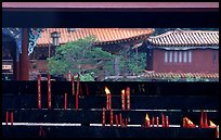 Incense stand in the central courtyard of Yantong Si. Kunming, Yunnan, China (color)