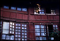 Detail of old wooden house. Kunming, Yunnan, China ( color)