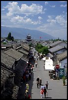 Fuxing Lu seen from the South Gate. Dali, Yunnan, China ( color)