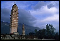 Quianxun Pagoda, the tallest of the Three Pagodas. Dali, Yunnan, China (color)