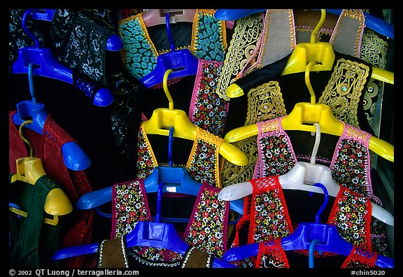 Sani embroidery for sale. Shilin, Yunnan, China