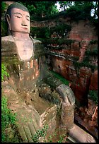 Da Fo (Grand Buddha) seen from Fuyu in Dafo Si. Leshan, Sichuan, China (color)