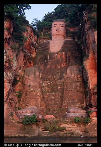 Da Fo (Grand Buddha) seen from the river. Leshan, Sichuan, China