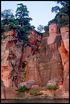 Da Fo (Grand Buddha) seen from the river. Leshan, Sichuan, China (color)