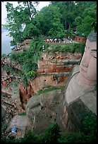 Da Fo (Grand Buddha) with staircase in cliffside and river in the background. Leshan, Sichuan, China ( color)