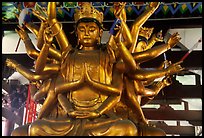 Statue of Avalokiteshvara, the Bodhisattva of Mercy inside Luohan Hall. Leshan, Sichuan, China ( color)