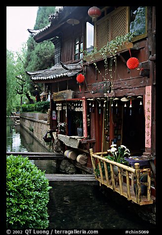 Restaurant across the canal. Lijiang, Yunnan, China