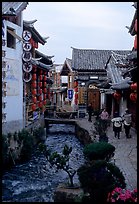 Early morning along a canal. Lijiang, Yunnan, China