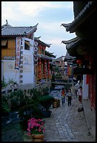 Early morning along a canal. Lijiang, Yunnan, China