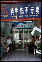 Store selling Yak meat. Lijiang, Yunnan, China (color)