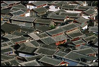 Old town Rooftops seen from Wangu tower. Lijiang, Yunnan, China ( color)