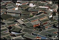 Old town Rooftops seen from Wangu tower. Lijiang, Yunnan, China ( color)