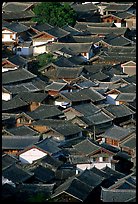 Old town Rooftops seen from Wangu tower. Lijiang, Yunnan, China