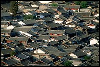 Old town Rooftops seen from Wangu tower. Lijiang, Yunnan, China