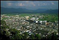 Old town, new town, and surrounding fields seen from Wangu tower. Lijiang, Yunnan, China ( color)