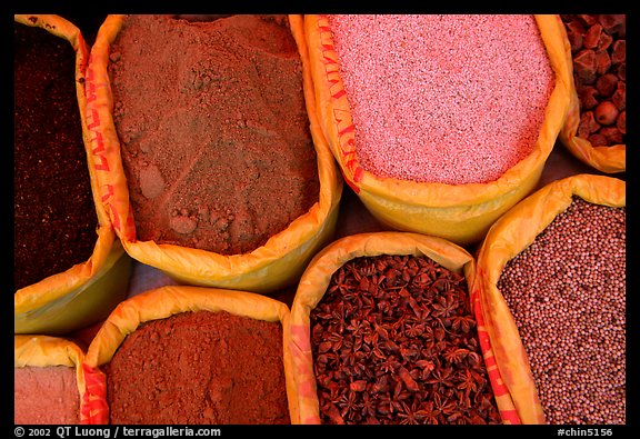 Spices for sale at the market.  (color)
