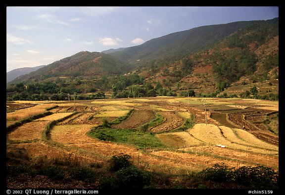 Fields on the road between Lijiang and Panzhihua.  (color)