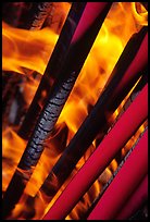 Incense batons being burned. Emei Shan, Sichuan, China (color)