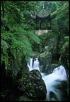 Waterfall beneath Qingyin pavillon. Emei Shan, Sichuan, China ( color)