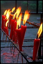 Candles burning. Emei Shan, Sichuan, China