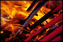 Joss sticks burning. Emei Shan, Sichuan, China