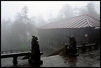Xiangfeng temple in mist. Emei Shan, Sichuan, China ( color)