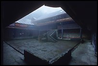 Courtyard inside  Xiangfeng temple. Emei Shan, Sichuan, China