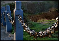 Chain locks added by pilgrims. Emei Shan, Sichuan, China (color)