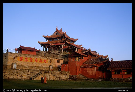 Jinding Si temple,  evening. Emei Shan, Sichuan, China (color)