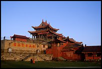 Jinding Si temple,  evening. Emei Shan, Sichuan, China (color)