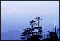 Daxue Shan range seen in the distance. Emei Shan, Sichuan, China ( color)