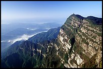 Wanfo Ding temple perched on a precipituous cliff. Emei Shan, Sichuan, China ( color)