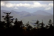 Distant mountains, seen from Jinding Si, morning. Emei Shan, Sichuan, China (color)