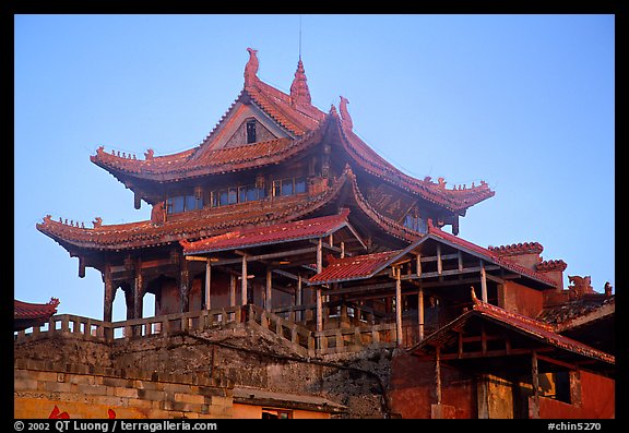 Golden Summit temple, evening. Emei Shan, Sichuan, China