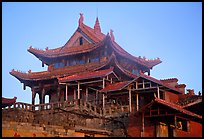 Golden Summit temple, evening. Emei Shan, Sichuan, China (color)